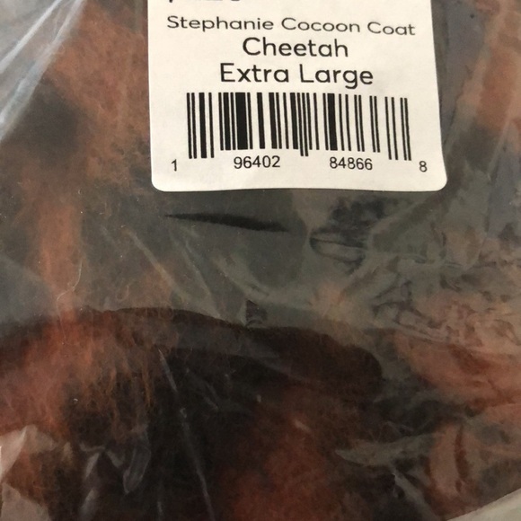 Marine Layer Stephanie Cocoon Coat Fuzzy Teddy Jacket Wool Blend Cheetah NWT XL - Picture 11 of 12